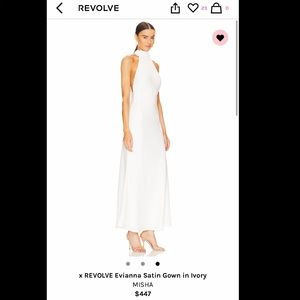 Revolve Evianna Satin Gown in Ivory